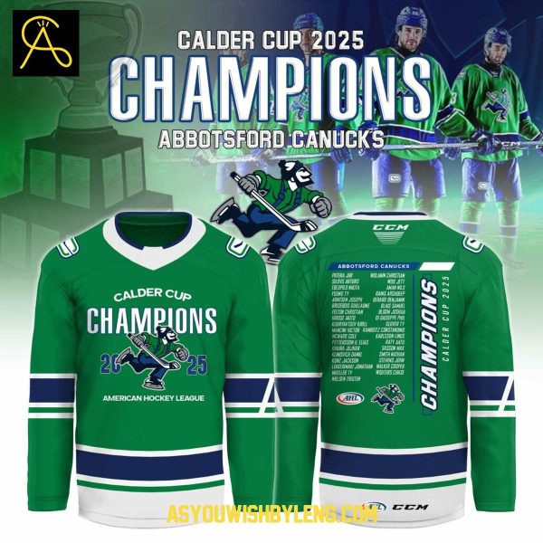 Abbotsford Canucks 2025 AHL Champions Hockey Jersey