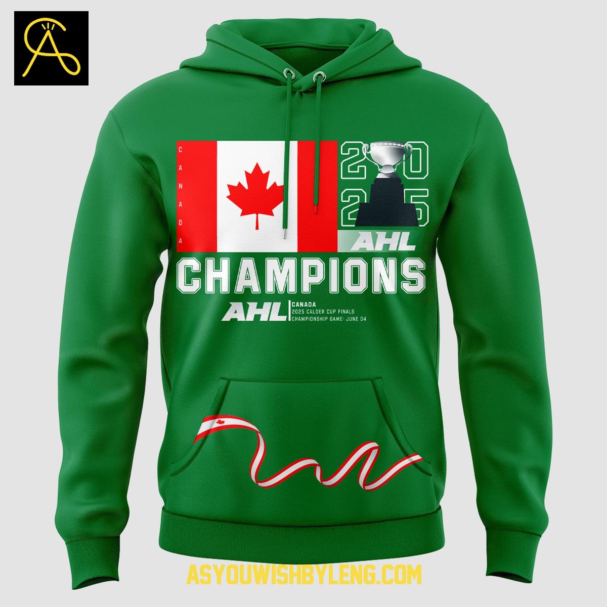 Abbotsford Canucks Green Edition 2025 AHL Champions Hoodie T-Shirt Abbotsford Canucks Green Edition 2025 AHL Champions Hoodie T-Shirt