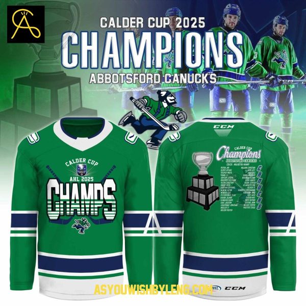 Abbotsford Canucks Xalder Cup 2025 AHL Champions Hockey Jersey