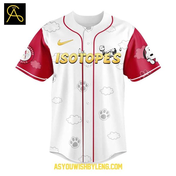 Albuquerque Isotopes Peanuts Snoopy 2025 Anniversary Baseball Jersey