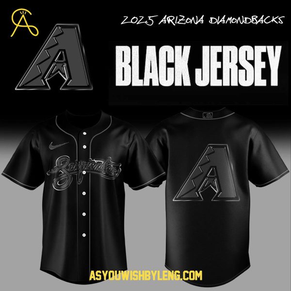 Arizona Diamondbacks Team Back In Black 2025 Personalized Baseball Jersey