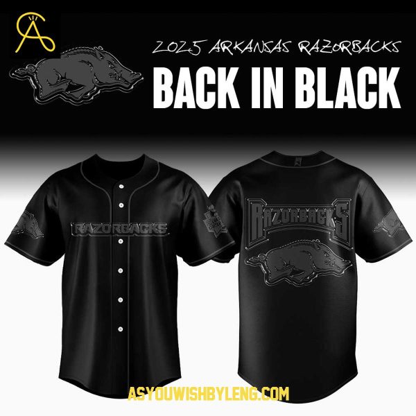 Arkansas Razorbacks In Black Spirit 2025 Go Team Baseball Jersey