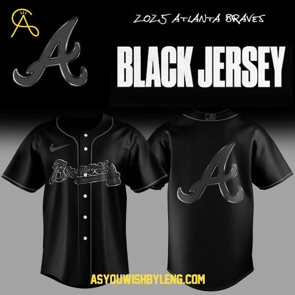 Atlanta Braves Team Back In Black 2025 Personalized Baseball Jersey