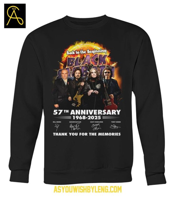 Black Sabbath Back To The Beginning 57th Anniversary 1968-2025 T-Shirt