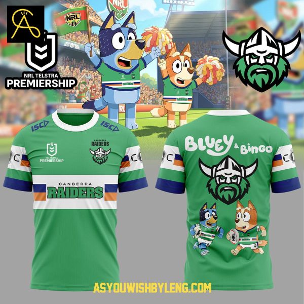 Canberra Raiders Bluey And Bingo Heelers Family 2025 Hoodie T-Shirt