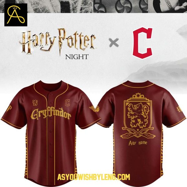 Cleveland Guardians Harry Potter Gryffindor 2025 Personalized Baseball Jersey