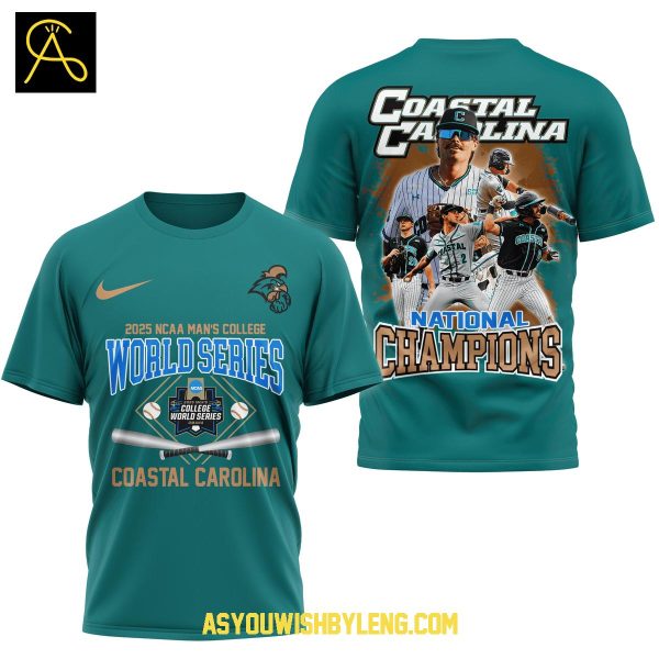 Coastal Carolina National 2025 Champions NCAA World Series Hoodie T-Shirt
