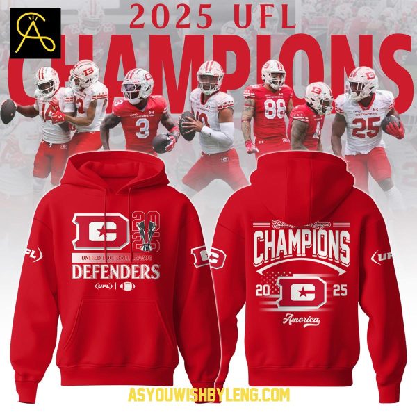 DC Defenders 2025 United Football League Celebrating Hoodie T-Shirt