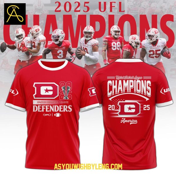 DC Defenders 2025 United Football League Celebrating Hoodie T-Shirt