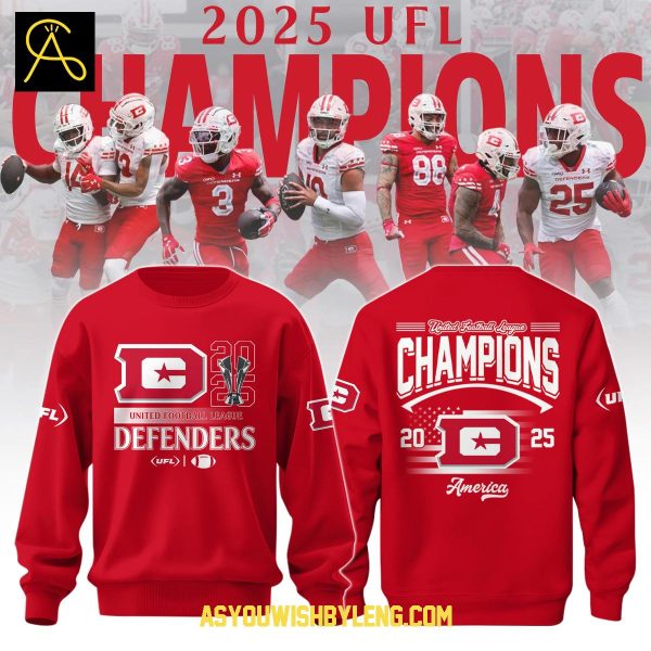 DC Defenders 2025 United Football League Celebrating Hoodie T-Shirt