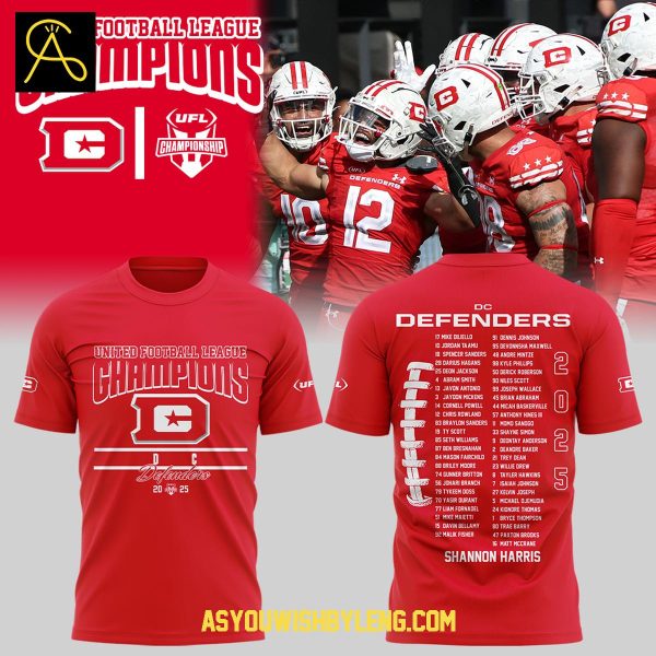 DC Defenders Champions United Football League 2025 Hoodie T-Shirt