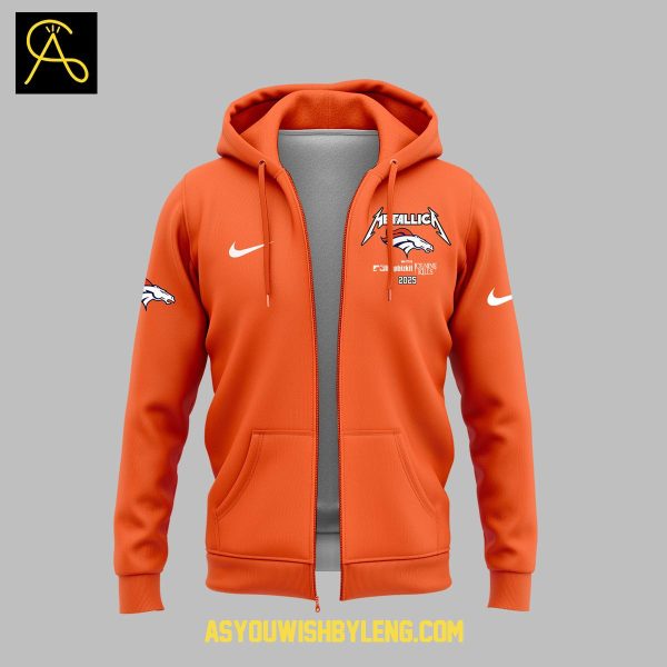 Denver Broncos Orange 2025 M72 World Tour Metallic Hoodie T-Shirt
