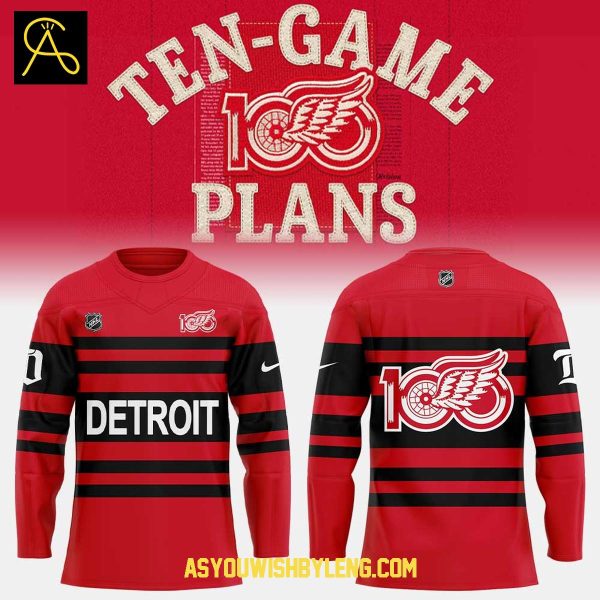Detroit Red Wings Centennial Retro 2025 Personalized Hockey Jersey