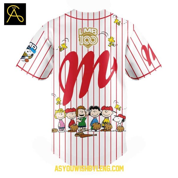 Diablos Rojos del México Snoopy Peanuts 100 Years Of History Baseball Jersey