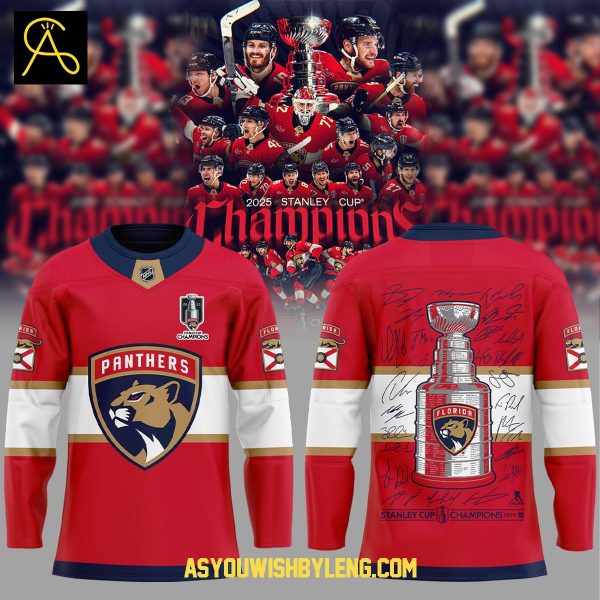 Florida Panthers Back to Back 2025 Stanley Cup Champions Hockey Jersey