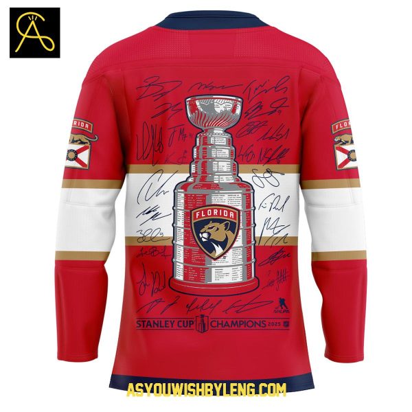 Florida Panthers Back to Back 2025 Stanley Cup Champions Hockey Jersey
