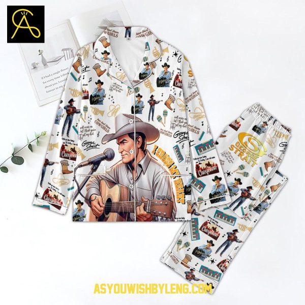 George Strait I Cross My Heart 2025 Silk Satin Pajamas Set