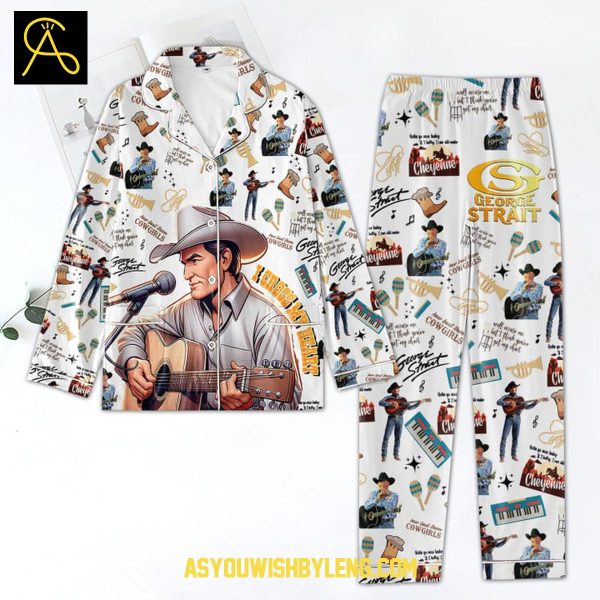 George Strait I Cross My Heart 2025 Silk Satin Pajamas Set