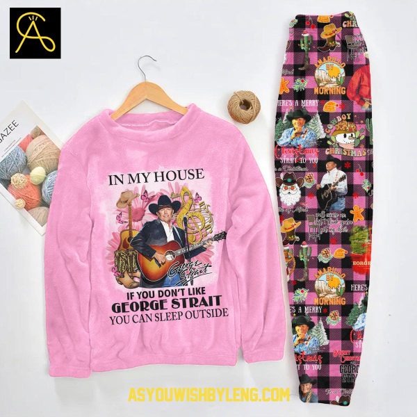 George Strait You Can Sleep Outside Family Fleece Pajamas Set