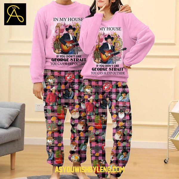 George Strait You Can Sleep Outside Family Fleece Pajamas Set