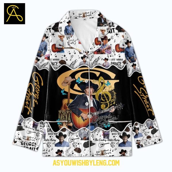 I Just Wanna Dance With George Strait 2025 Silk Satin Pajamas Set