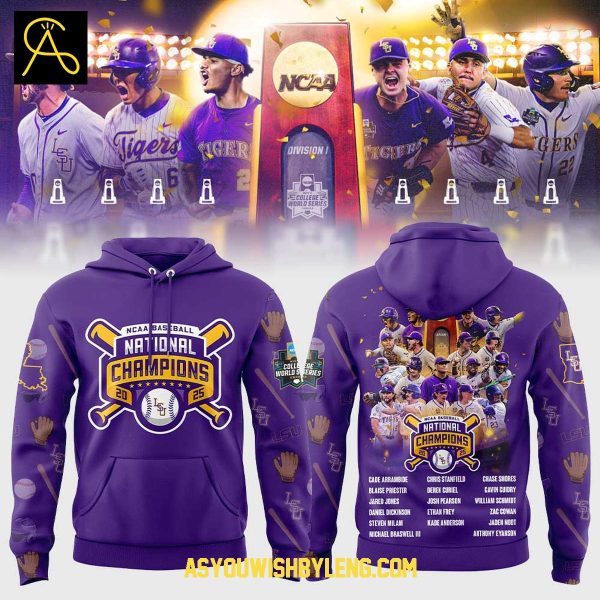 LSU Tigers 2025 NCAA Baseball College World Series Champions Hoodie T-Shirt