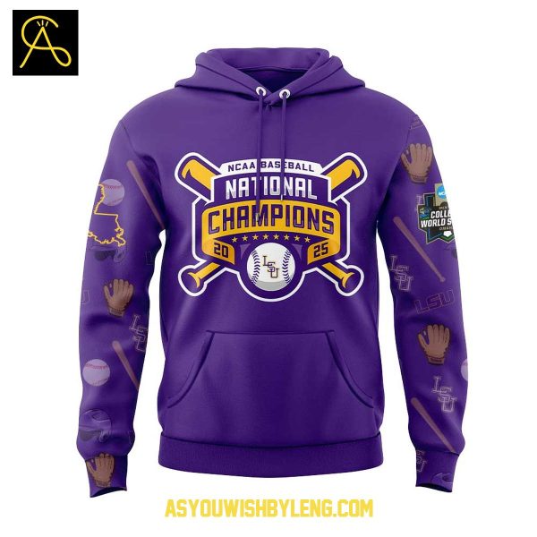 LSU Tigers 2025 NCAA Baseball College World Series Champions Hoodie T-Shirt
