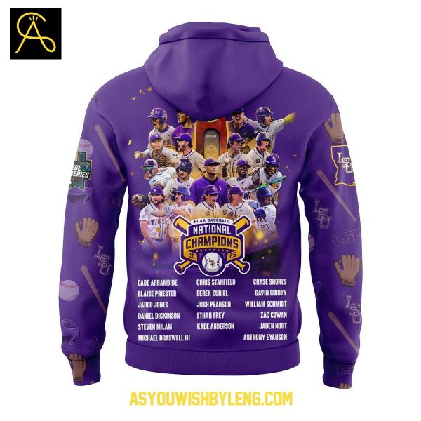 LSU Tigers 2025 NCAA Baseball College World Series Champions Hoodie T-Shirt