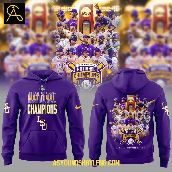 LSU Tigers 2025 NCAA Baseball Men’s College World Series Hoodie T-Shirt