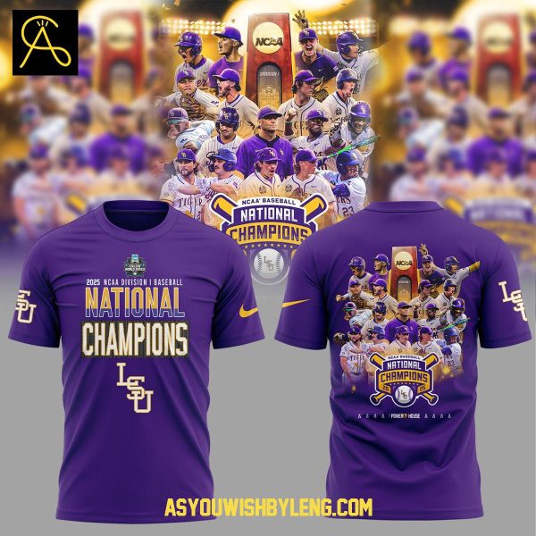 LSU Tigers 2025 NCAA Baseball Men’s College World Series Hoodie T-Shirt