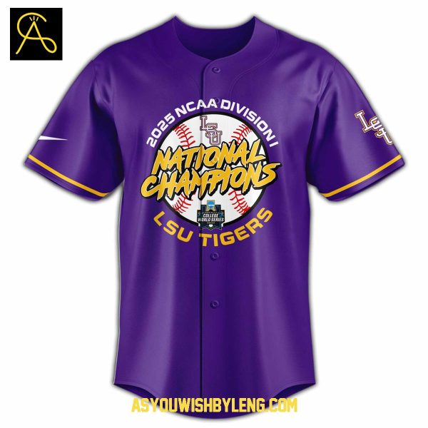 LSU Tigers NCAA Division Baseball Champion 2025 Baseball Jersey