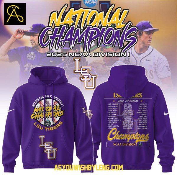LSU Tigers NCAA Division Baseball Champion 2025 Hoodie T-Shirt