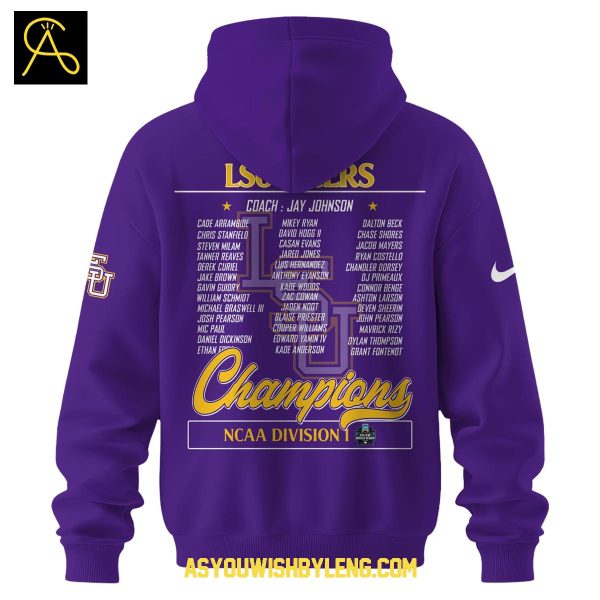 LSU Tigers NCAA Division Baseball Champion 2025 Hoodie T-Shirt