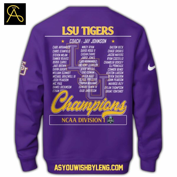 LSU Tigers NCAA Division Baseball Champion 2025 Hoodie T-Shirt