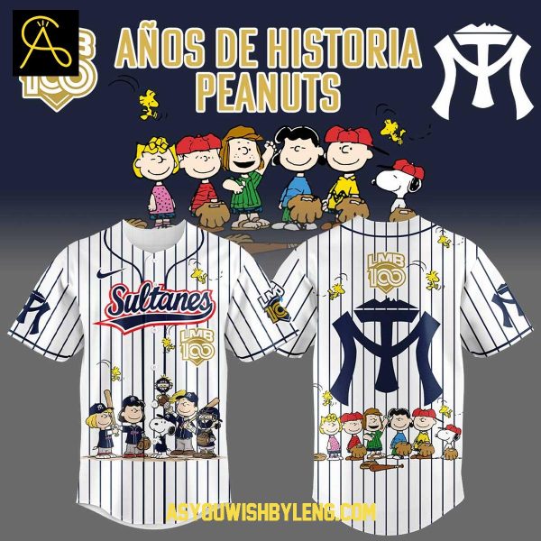 Leones de Yucatán Snoopy Peanuts 100 Years Of History 2025 Baseball Jersey