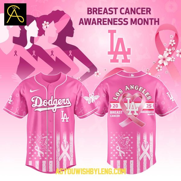 Los Angeles Dodgers Special Breast Cancer Awareness Month Baseball Jersey 2025