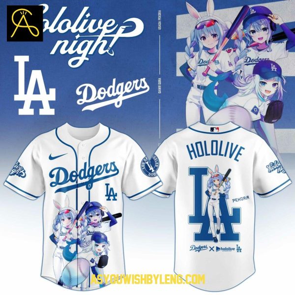 Los Angeles Dodgers Usada Pekora Hololive Night 2025 Baseball Jersey