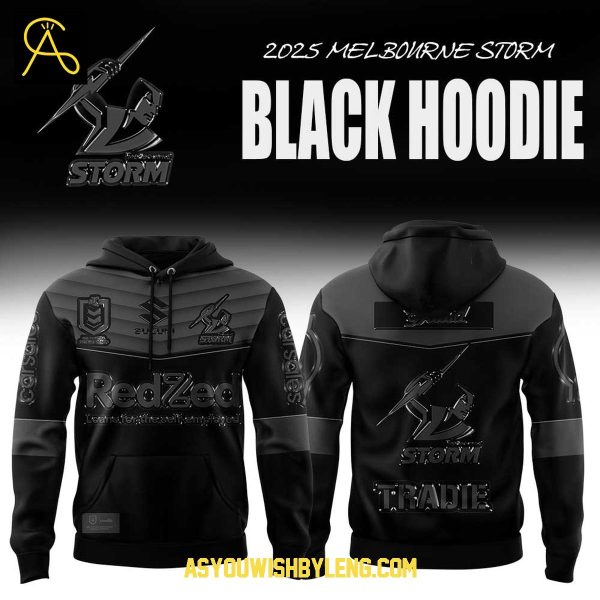 Melbourne Storm 2025 Season Back In Black Hoodie T-Shirt