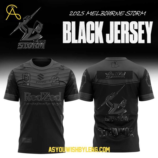 Melbourne Storm 2025 Season Back In Black Hoodie T-Shirt