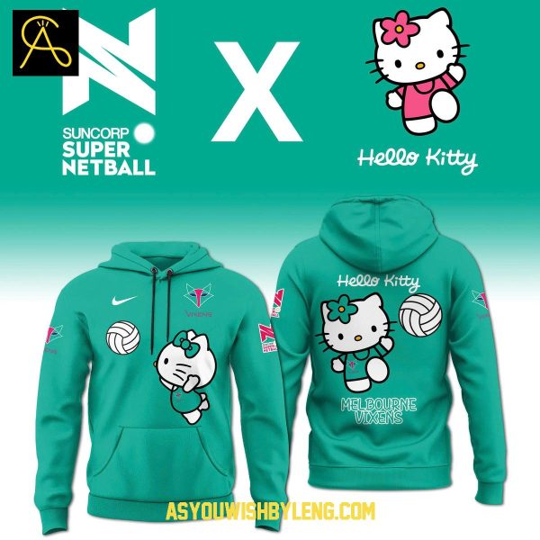 Melbourne Vixens Hello Kitty Sweet On Court 2025 Hoodie T-Shirt
