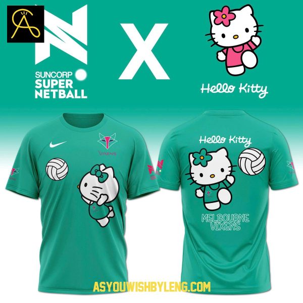Melbourne Vixens Hello Kitty Sweet On Court 2025 Hoodie T-Shirt