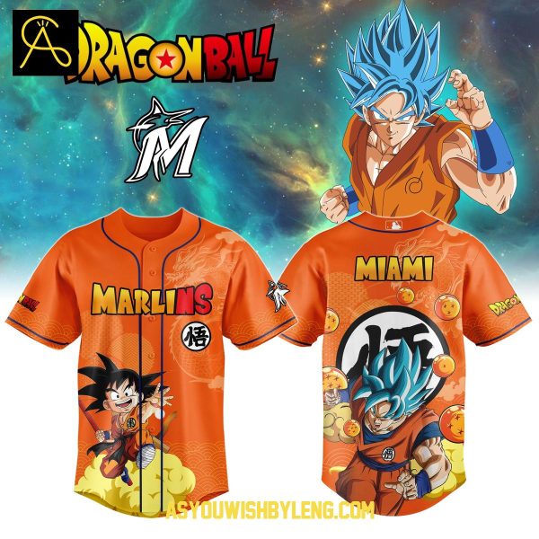 Miami Marlins Dragon Ball Son Goku 2025 Collaboration Baseball Jersey