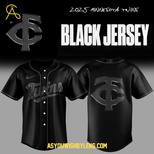 Minnesota Twins Team Back In Black 2025 Personalized Baseball Jersey