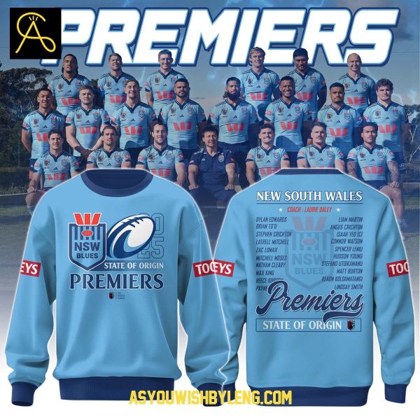 New South Wales Blues State Of Origin 2025 Primers Back To Back Hoodie T-Shirt