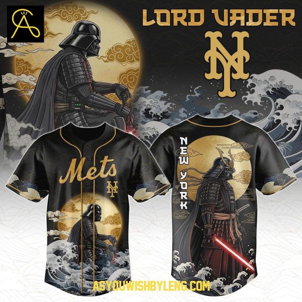 New York Mets Star Wars Lord Vader Japanese Art 2025 Baseball Jersey