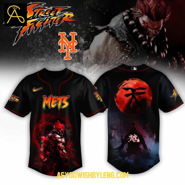 New York Mets Streets Fighter Japanese Culture Baseball Jersey