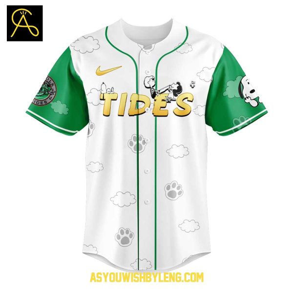 Norfolk Tides Peanuts Snoopy 2025 Anniversary Baseball Jersey