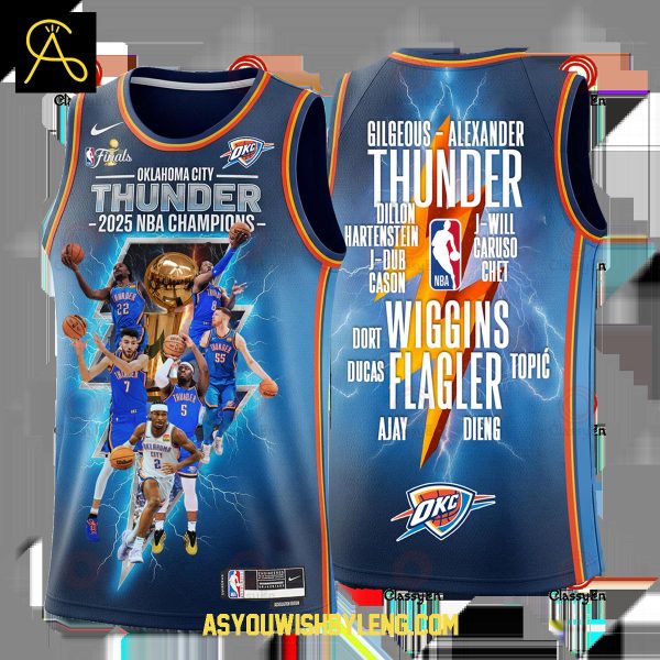 Oklahoma City Thunder 2025 NBA Finals Champions Fan Basketball Jersey