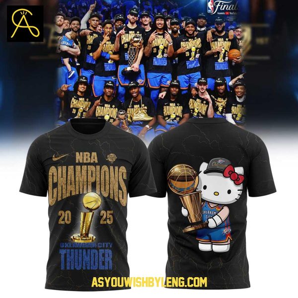 Oklahoma City Thunder Hello Kitty 2025 NBA Champions Hoodie T-Shirt