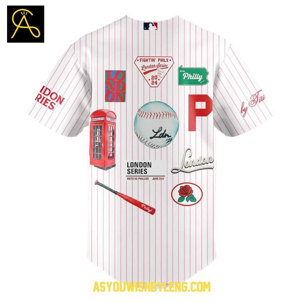 Philadelphia Phillies 2025 London Series New York Mets Pin Baseball Jersey